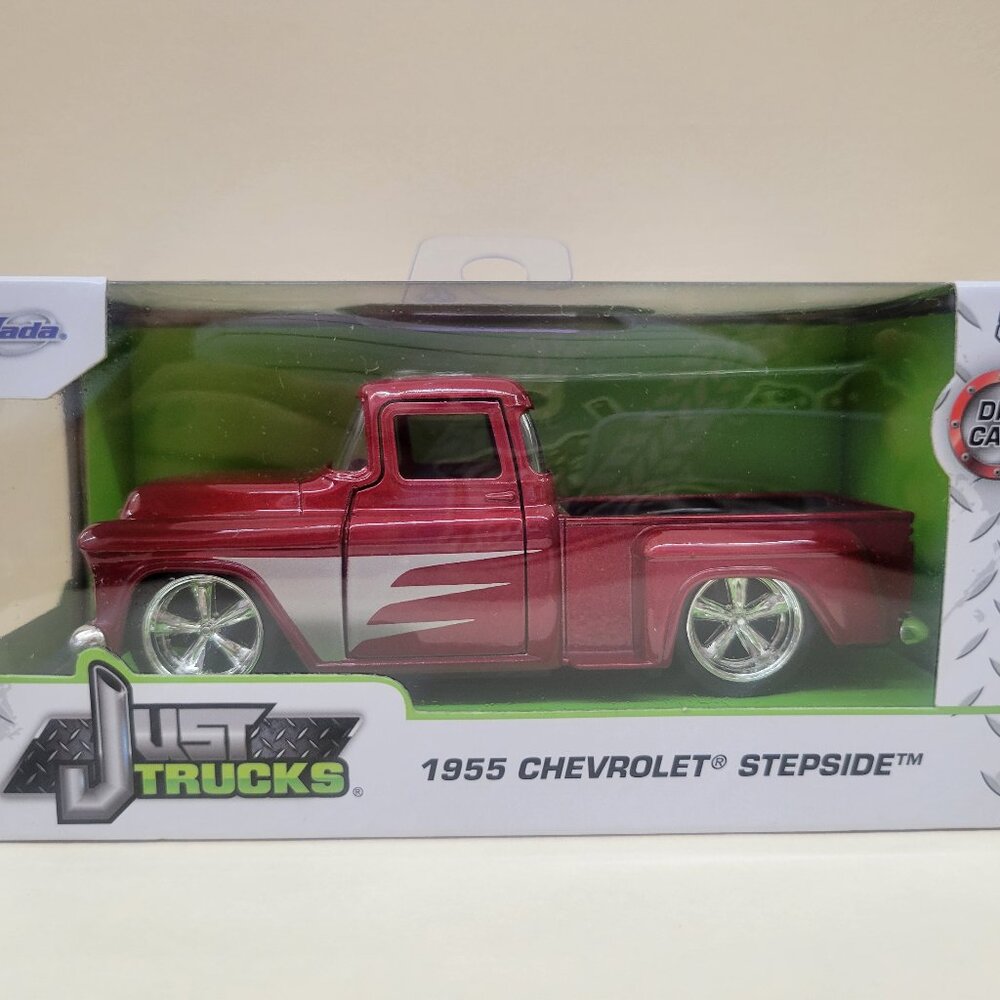 Jada-1955 Chevrolet Stepside Red Truck, Diecast, Scale 1:32